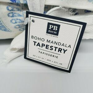 Pottery Barn Dorm Mandala Hanging Tapestry Blue Green 80" x 90" NEW BOHO